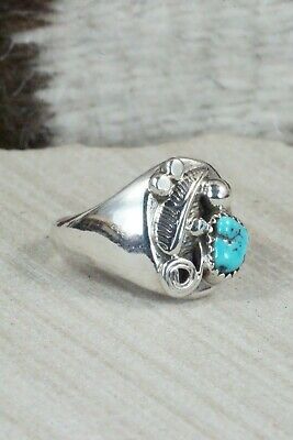 Turquoise & Sterling Silver Ring - Wilbur Myers - Size 10.5