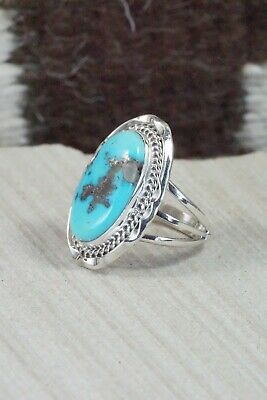 Turquoise & Sterling Silver Ring - Samuel Yellowhair - Size 8.75