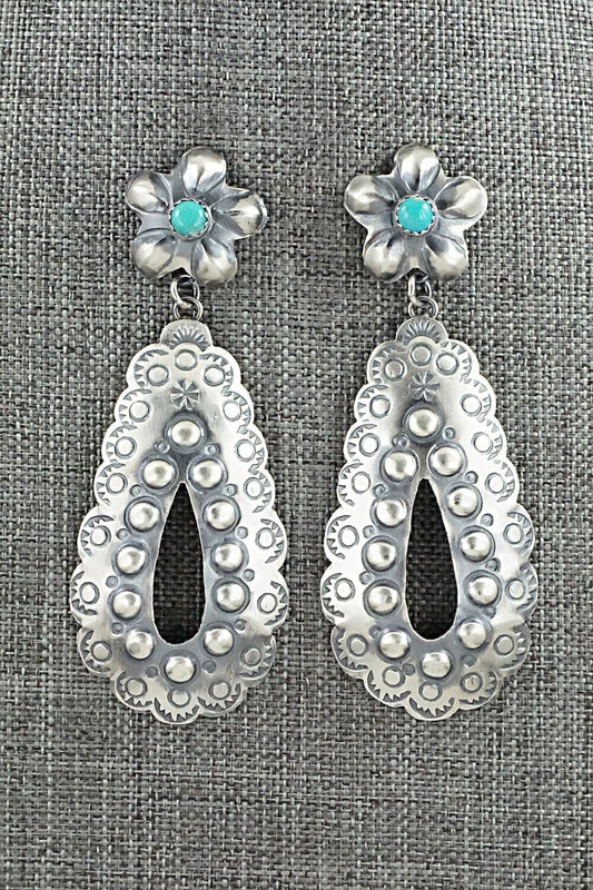 Turquoise & Sterling Silver Earrings - Gabrielle Yazzie