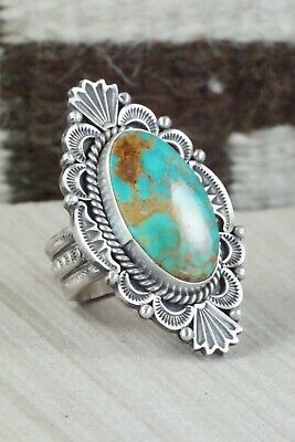 Royston Turquoise and Sterling Silver Ring - Michael Calladitto - Size 10.5