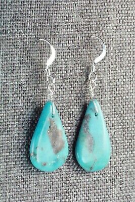 Turquoise & Sterling Silver Earrings - Navajo