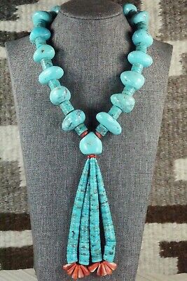Turquoise & Spiny Oyster Necklace - Lupe Lovato