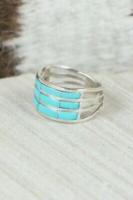 Turquoise & Sterling Silver Ring - Claresse Kylestewa - Size 6.75