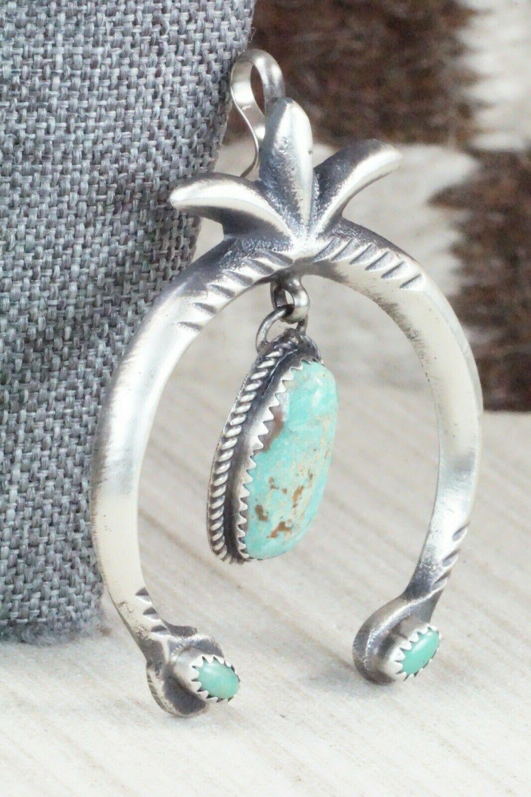 Turquoise and Sterling Silver Pendant - Martha Cayatineto - High Lonesome Trading