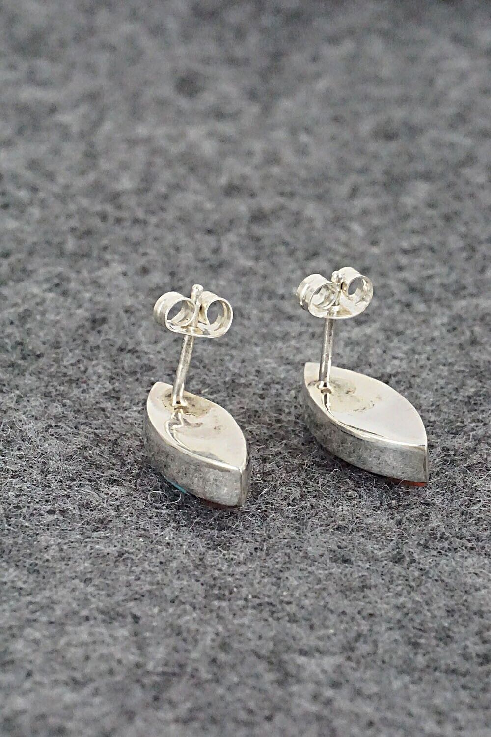 Multi Stone Inlay & Sterling Silver Earrings - Monica Johnson
