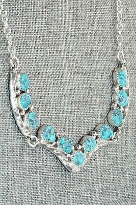 Turquoise & Sterling Silver Necklace - Spencer