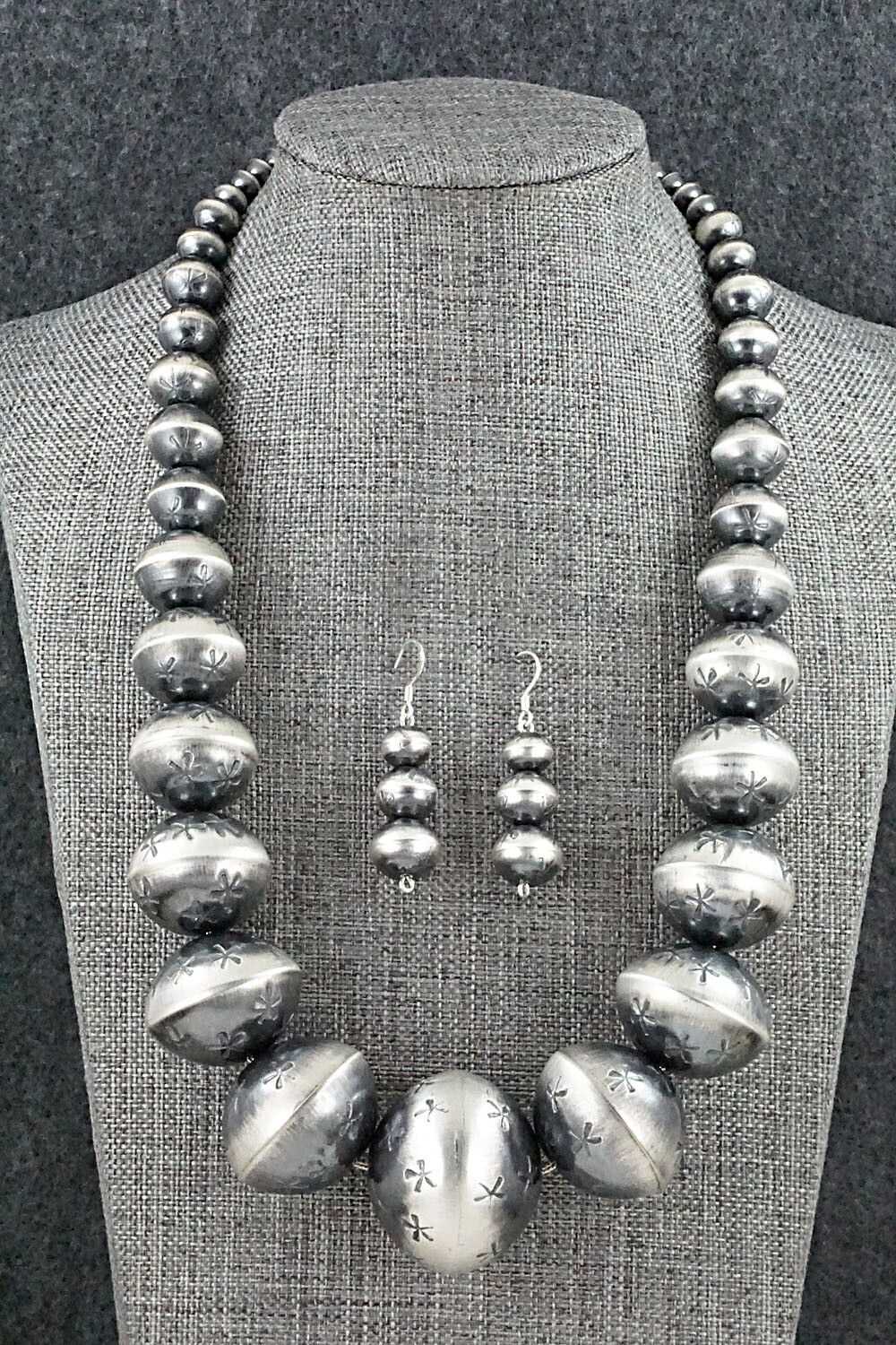 Navajo Pearl Sterling Silver Necklace Set - Preston Haley