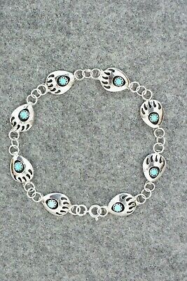 Turquoise & Sterling Silver Link Bracelet - Leta Parker