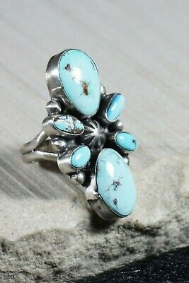 Navajo Turquoise and Sterling Silver Ring - Bobby Johnson - Size 8 - High Lonesome Trading