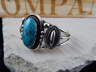 Navajo Turquoise & Sterling Silver Bracelet - Leon Martinez - High Lonesome Trading