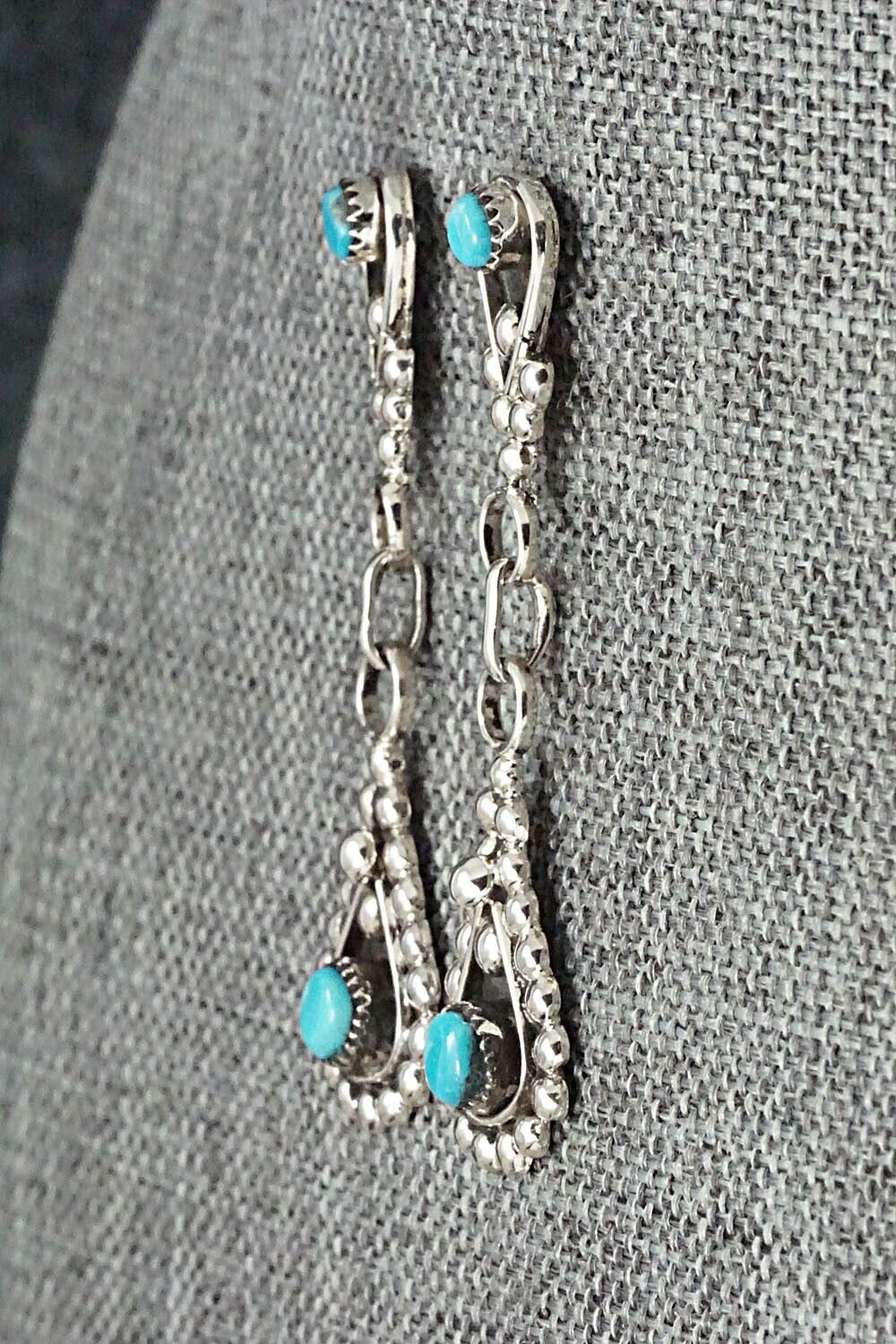 Turquoise & Sterling Silver Earrings - Verdie Booqua