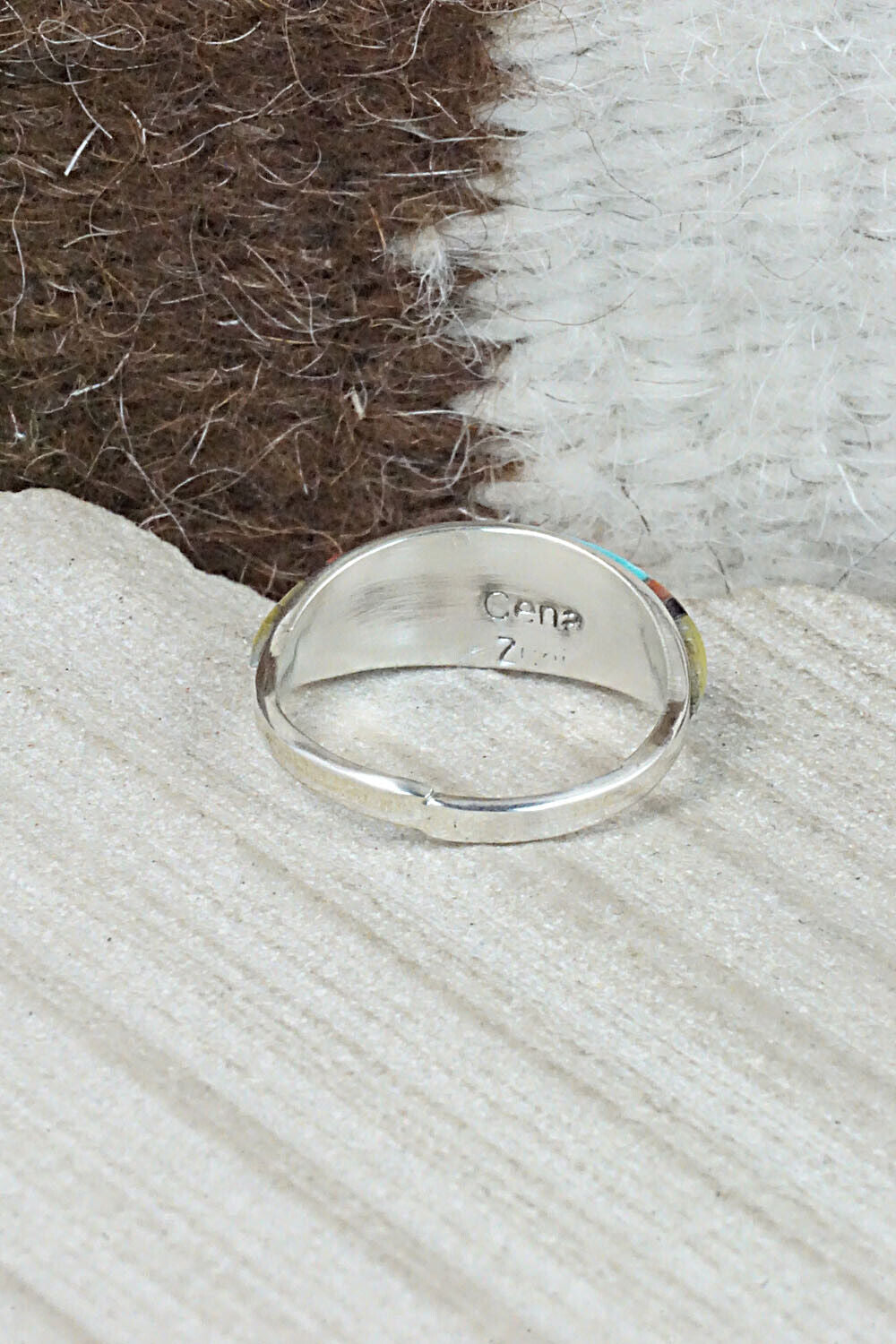 Multi Stone & Sterling Silver Ring - Cena Hernandez - Size 7.5
