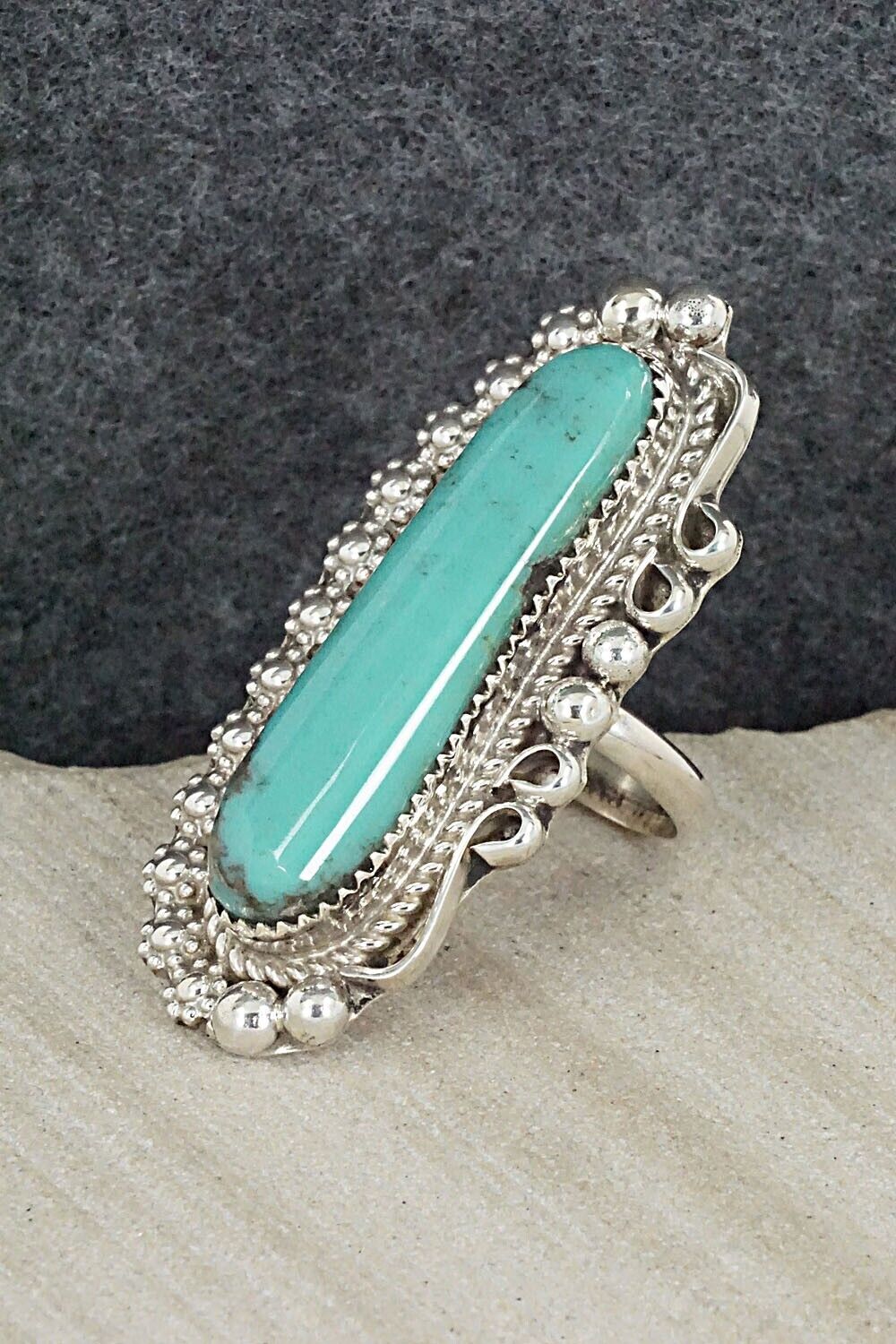 Turquoise & Sterling Silver Ring - Donavan Nez - Size 9
