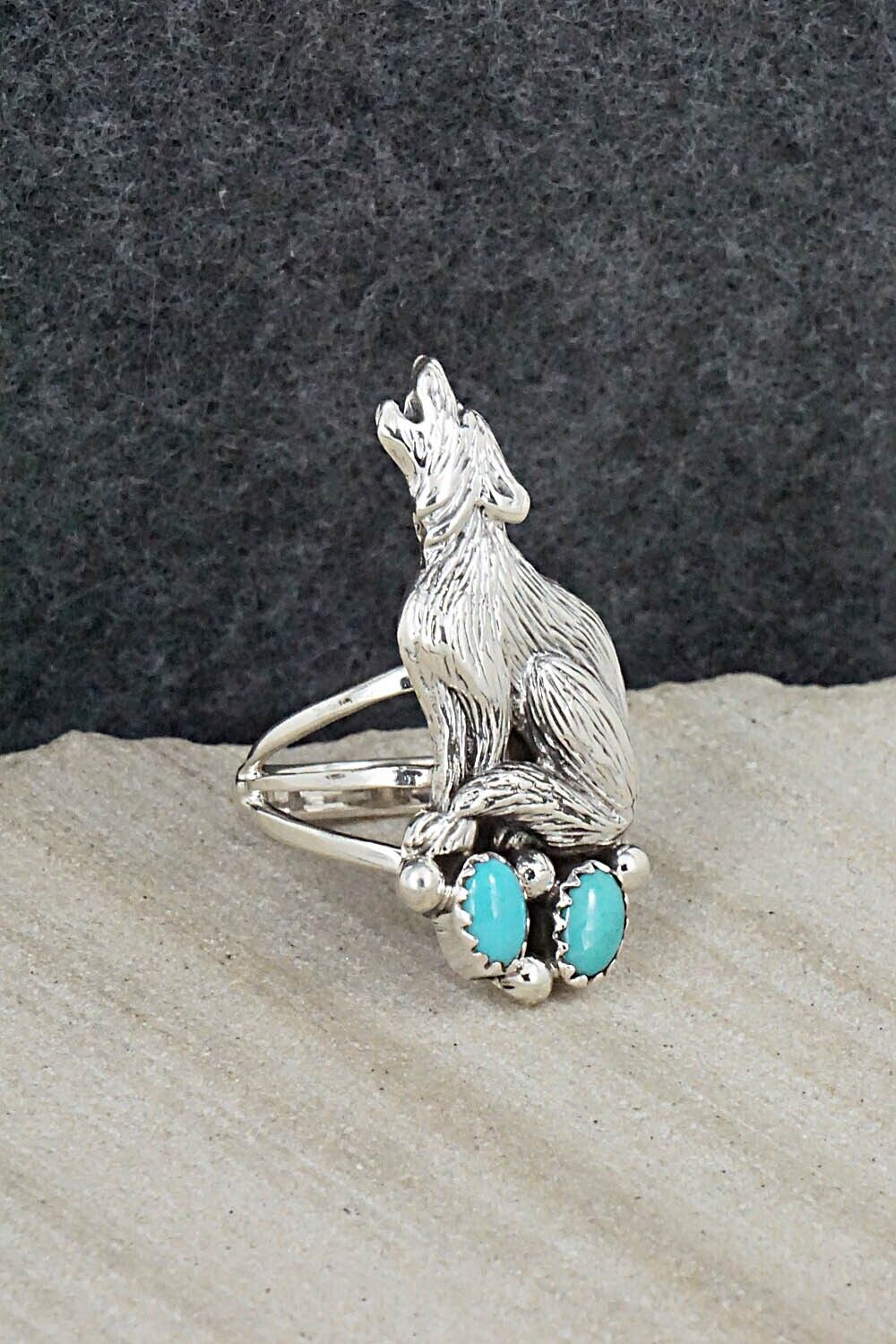 Turquoise & Sterling Silver Ring - Samuel Yellowhair - Size 5.5