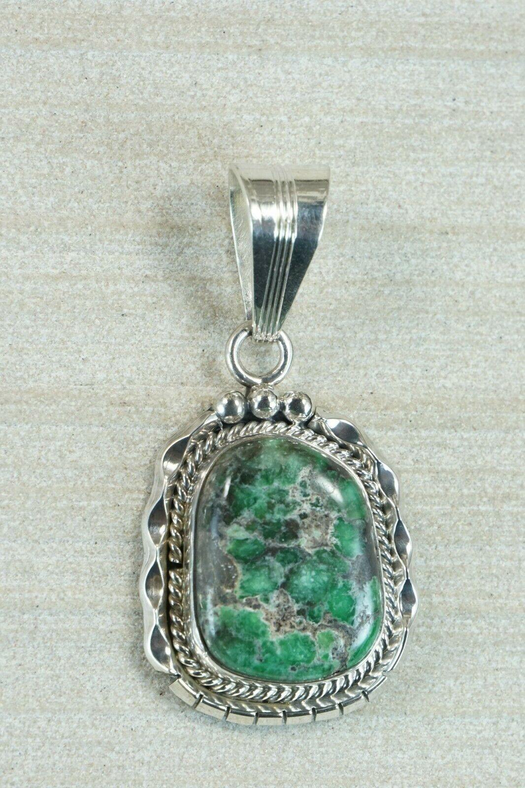 Navajo Turquoise & Sterling Silver Pendant - Samuel Yellowhair - High Lonesome Trading