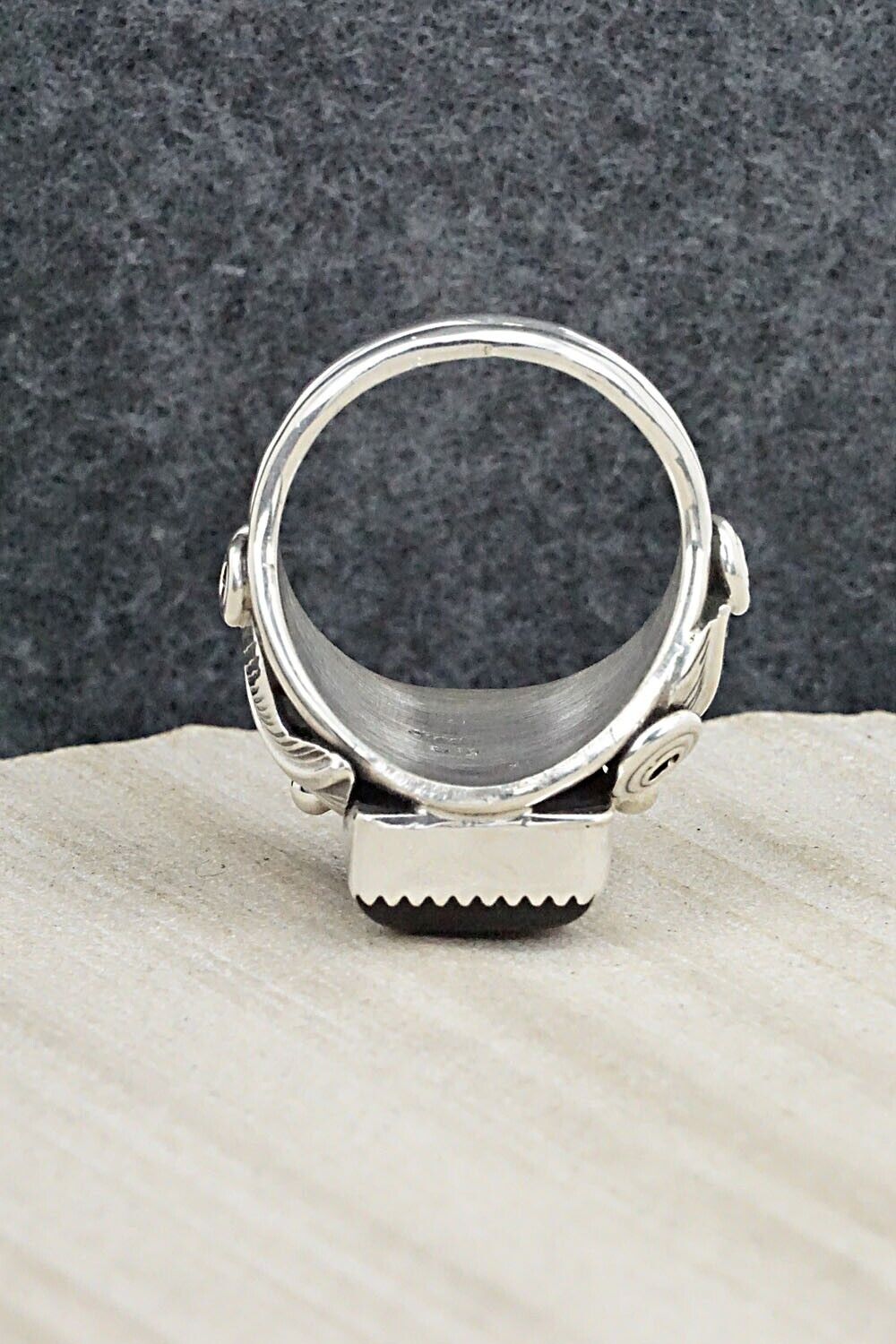 Onyx & Sterling Silver Ring - Darrell Morgan - Size 11.75