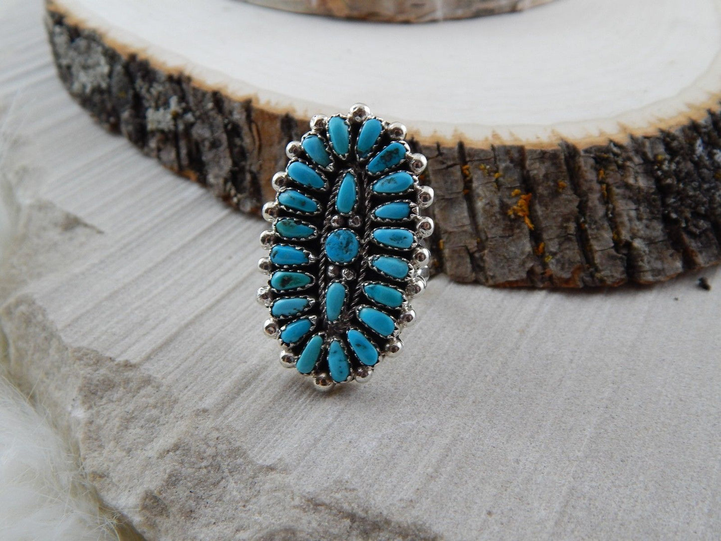 Navajo Sterling Silver & Turquoise Ring - Jaz Wilson - High Lonesome Trading