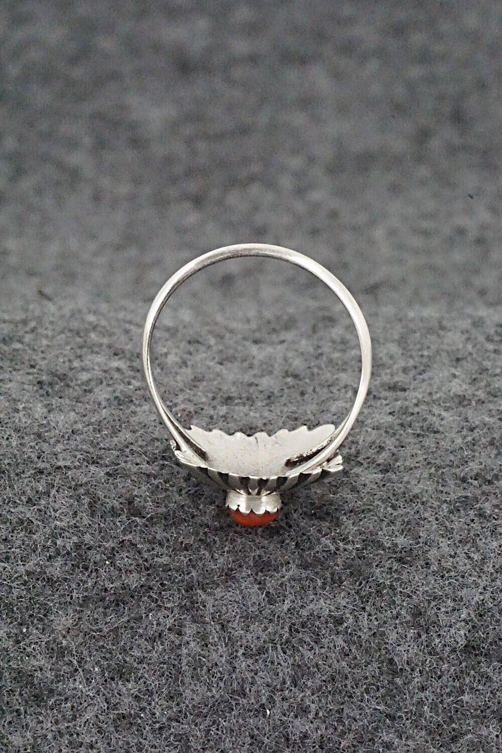 Coral & Sterling Silver Ring - Jamie Saunders - Size 6