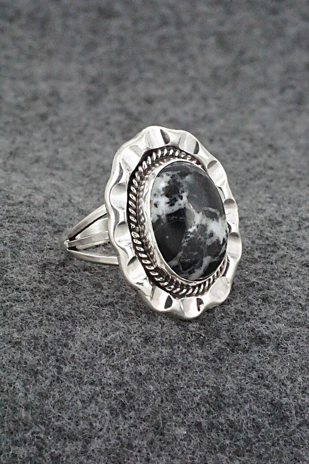 White Buffalo & Sterling Silver Ring - Samuel Yellowhair - Size 7