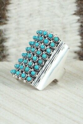 Turquoise & Sterling Silver Ring - Stephen Haloo - Size 9