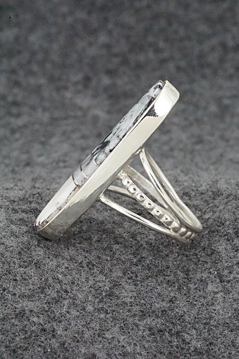 White Buffalo & Sterling Silver Ring - Harold Smith - Size 6