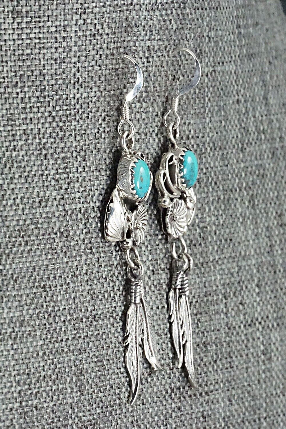 Turquoise & Sterling Silver Earrings - Lee Shorty