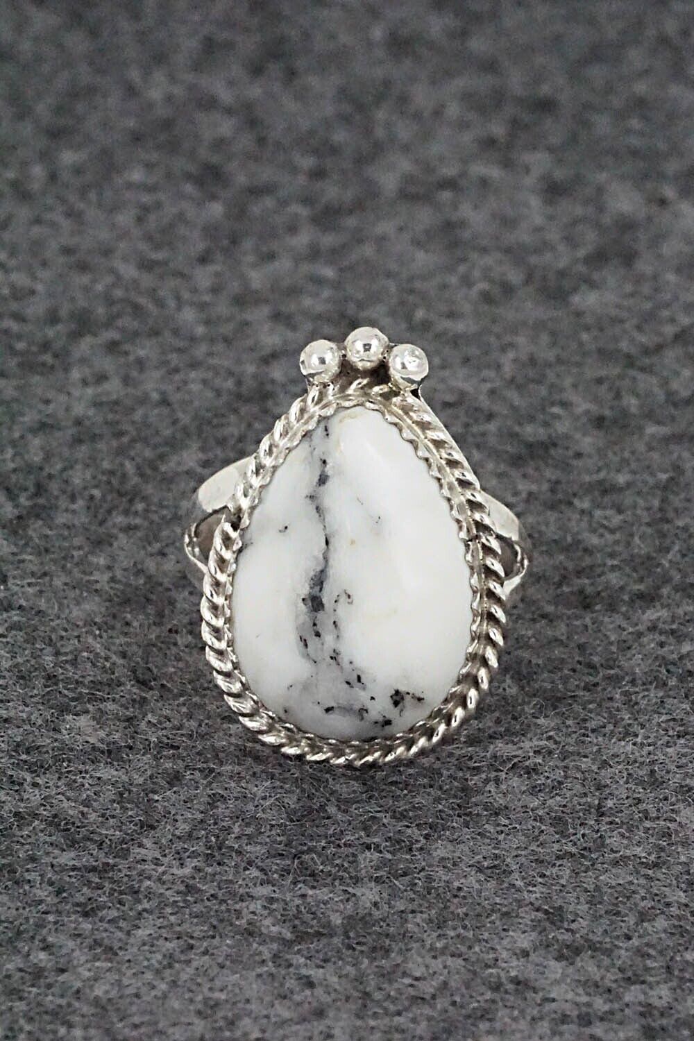 White Buffalo & Sterling Silver Ring - Robert Martinez - Size 6.75