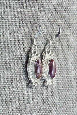 Spiny Oyster & Sterling Silver Earrings - Adelarae Yazzie