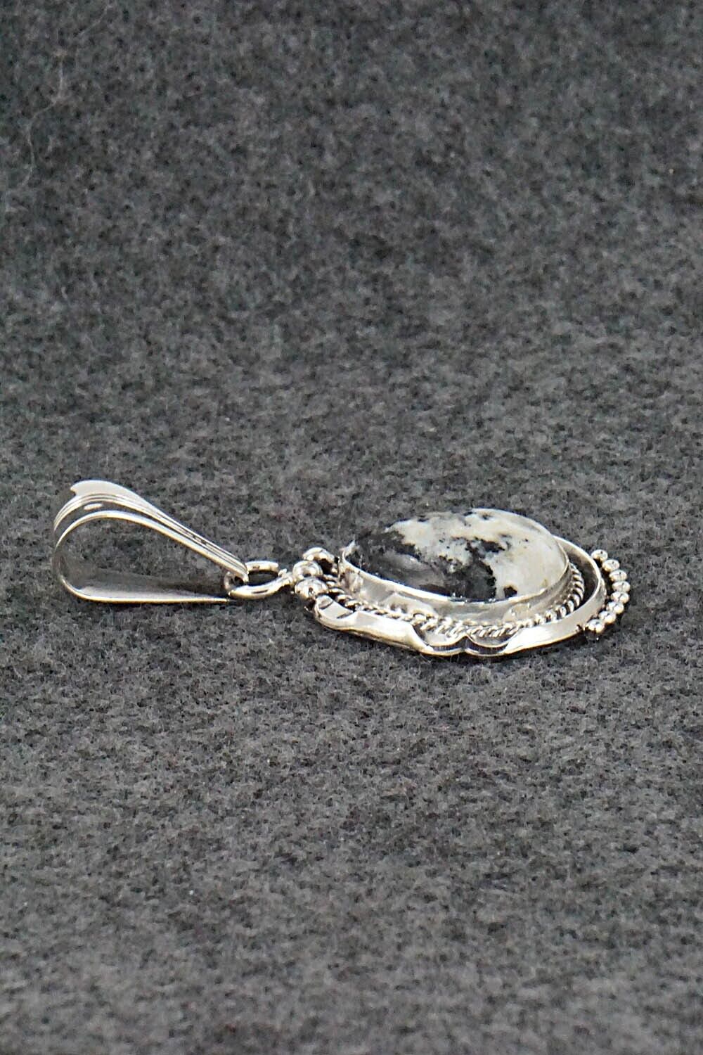 White Buffalo & Sterling Silver Pendant - Samuel Yellowhair