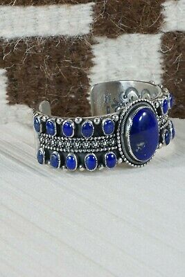 Navajo Lapis & Sterling Silver Bracelet - Myron Etsitty - High Lonesome Trading