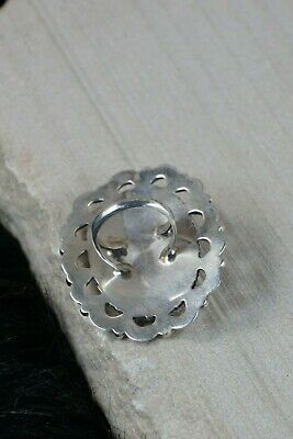 Navajo Coral and Sterling Silver Ring - Jaz Wilson - Size 7 - High Lonesome Trading