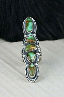 Navajo Royston Turquoise and Sterling Silver Ring - Ernest Roy Begay - Size 9 - High Lonesome Trading
