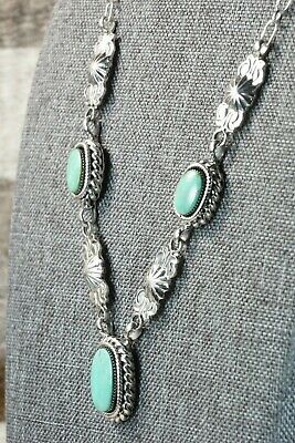 Navajo Turquoise & Sterling Silver Necklace - Lee Shorty