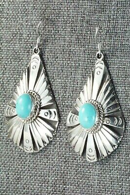 Turquoise and Sterling Silver Earrings - Henry Attakai