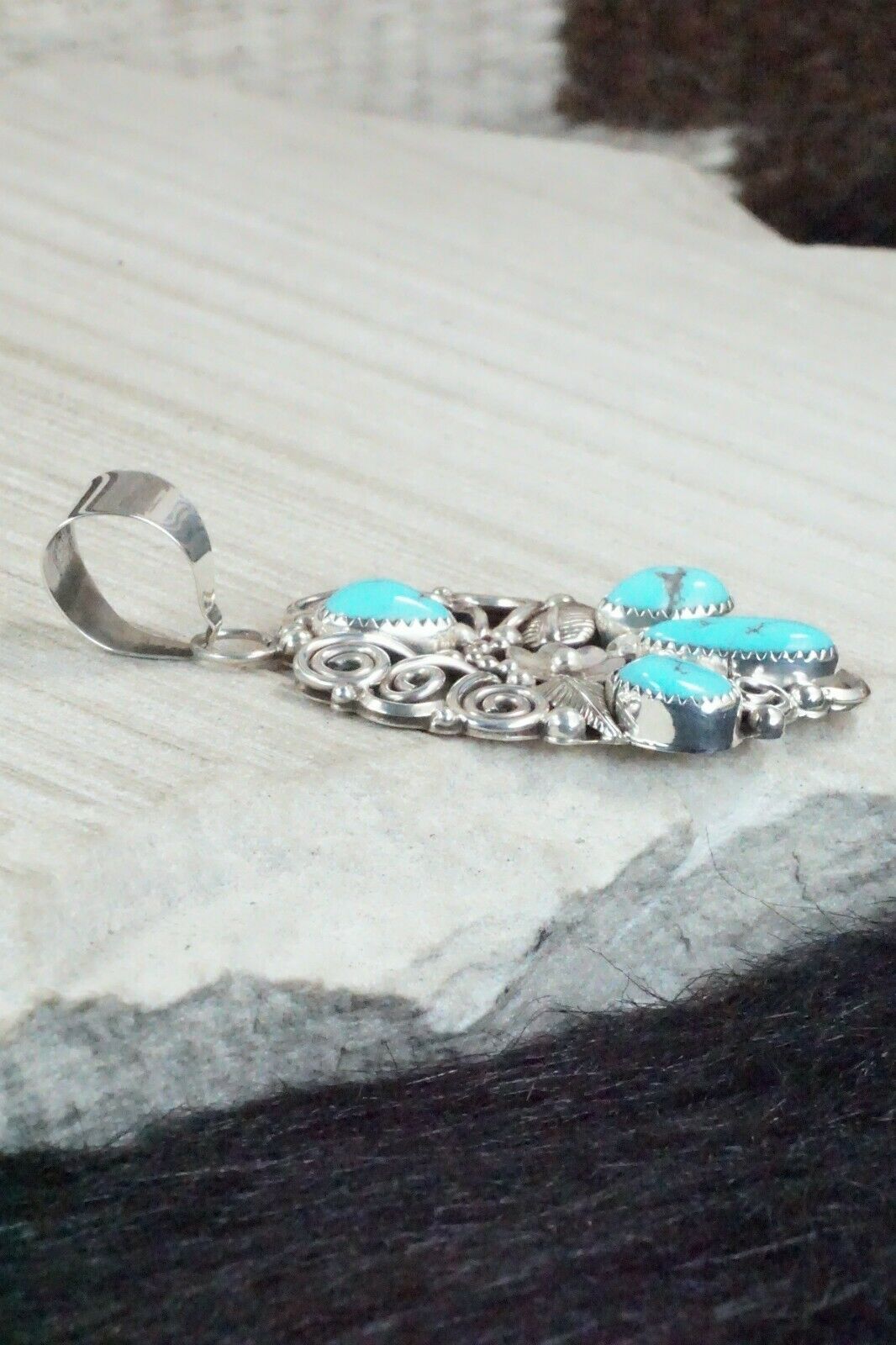 Turquoise & Sterling Silver Pendant - Shirley Largo