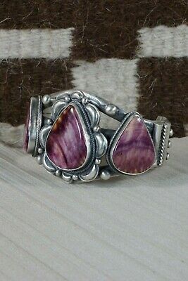 Navajo Spiny Oyster & Sterling Silver Bracelet - Tom Lewis - High Lonesome Trading