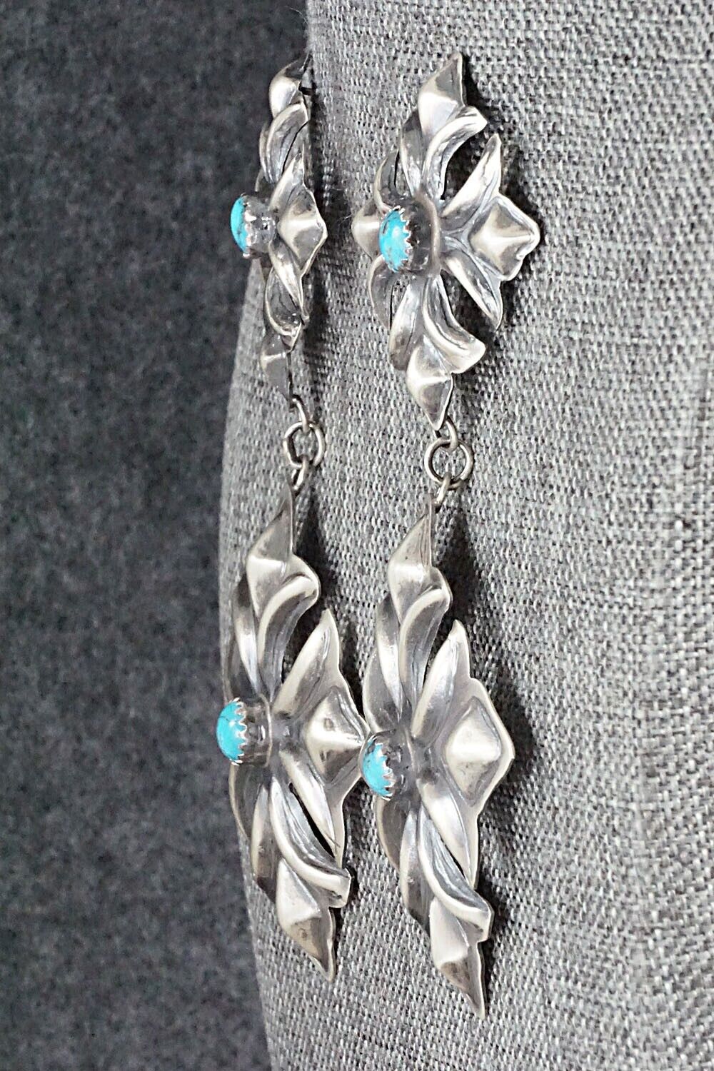 Turquoise and Sterling Silver Earrings - Tim Yazzie