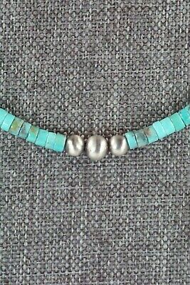 Turquoise & Sterling Silver Necklace - Navajo - High Lonesome Trading