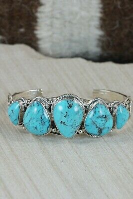Navajo Turquoise and Sterling Silver Bracelet - Tom Lewis