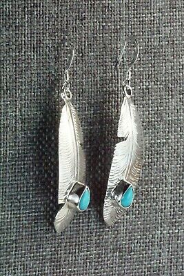 Turquoise & Sterling Silver Earrings - Genevieve Frank