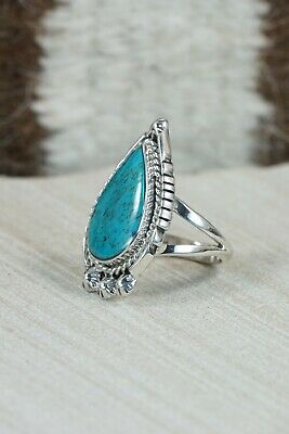 Navajo Turquoise & Sterling Silver Ring - Andrew Vandever - Size 6.75