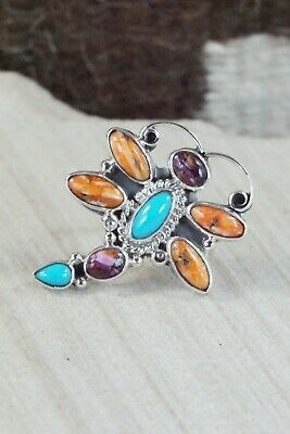 Multi Stone & Sterling Silver Ring - Bobby Platero - Size 5.75