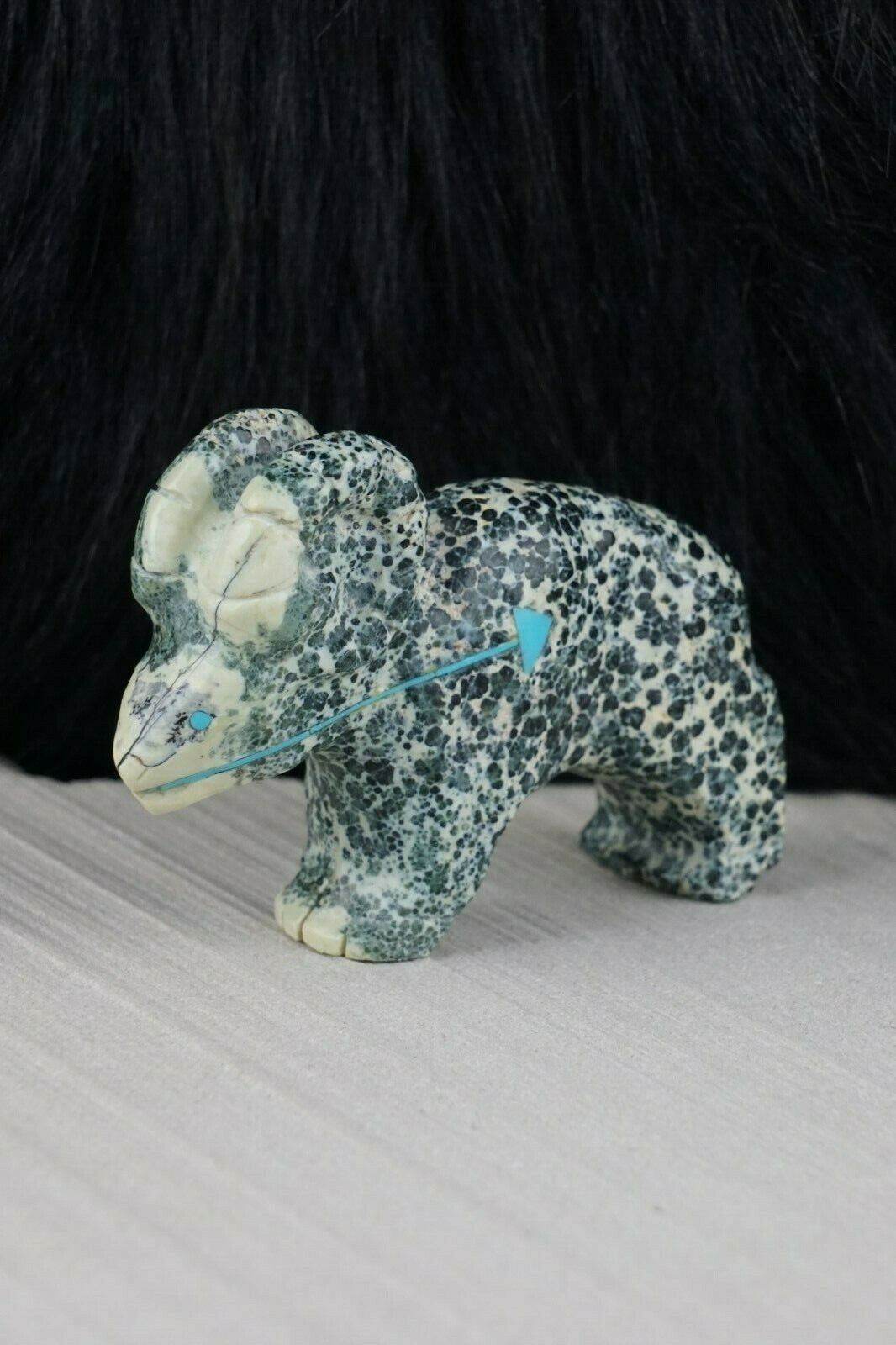 Ram Zuni Fetish Carving - Kevin Quam - High Lonesome Trading
