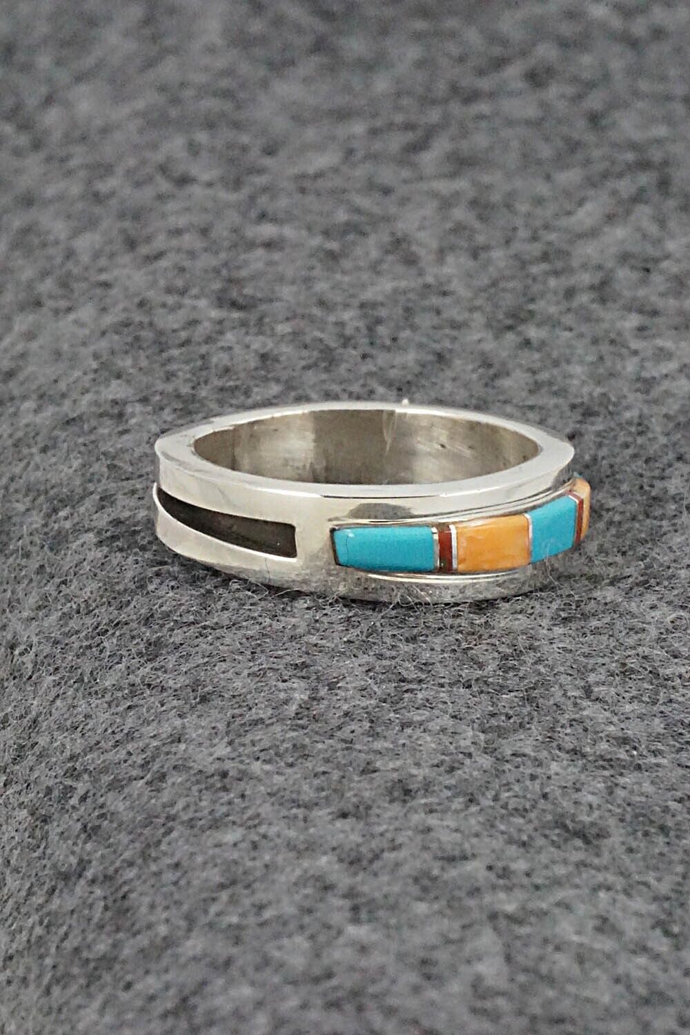 Multi-Stone & Sterling Silver Inlay Ring - Wilbert Muskett Jr.- Size 9.25