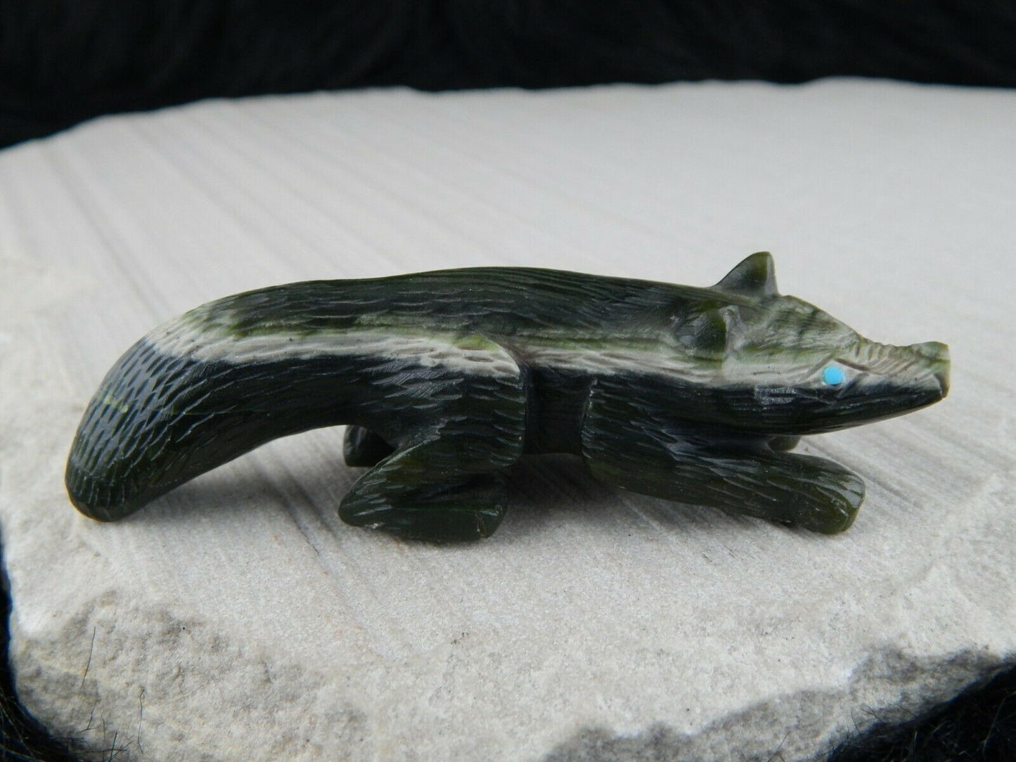 Badger Zuni Fetish Carving - Karen Zuni - High Lonesome Trading