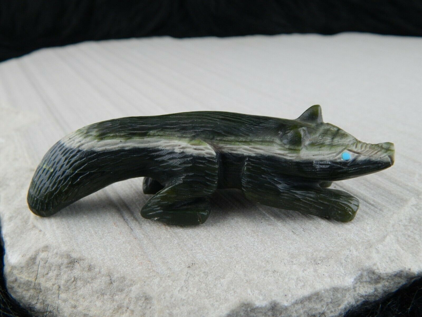 Badger Zuni Fetish Carving - Karen Zuni - High Lonesome Trading