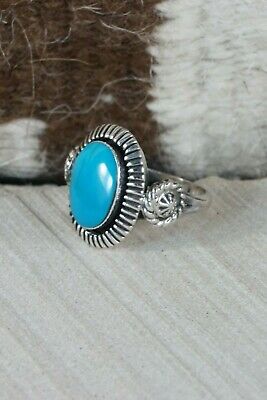 Navajo Turquoise & Sterling Silver Ring - Bobby Platero - Size 8.5 - High Lonesome Trading
