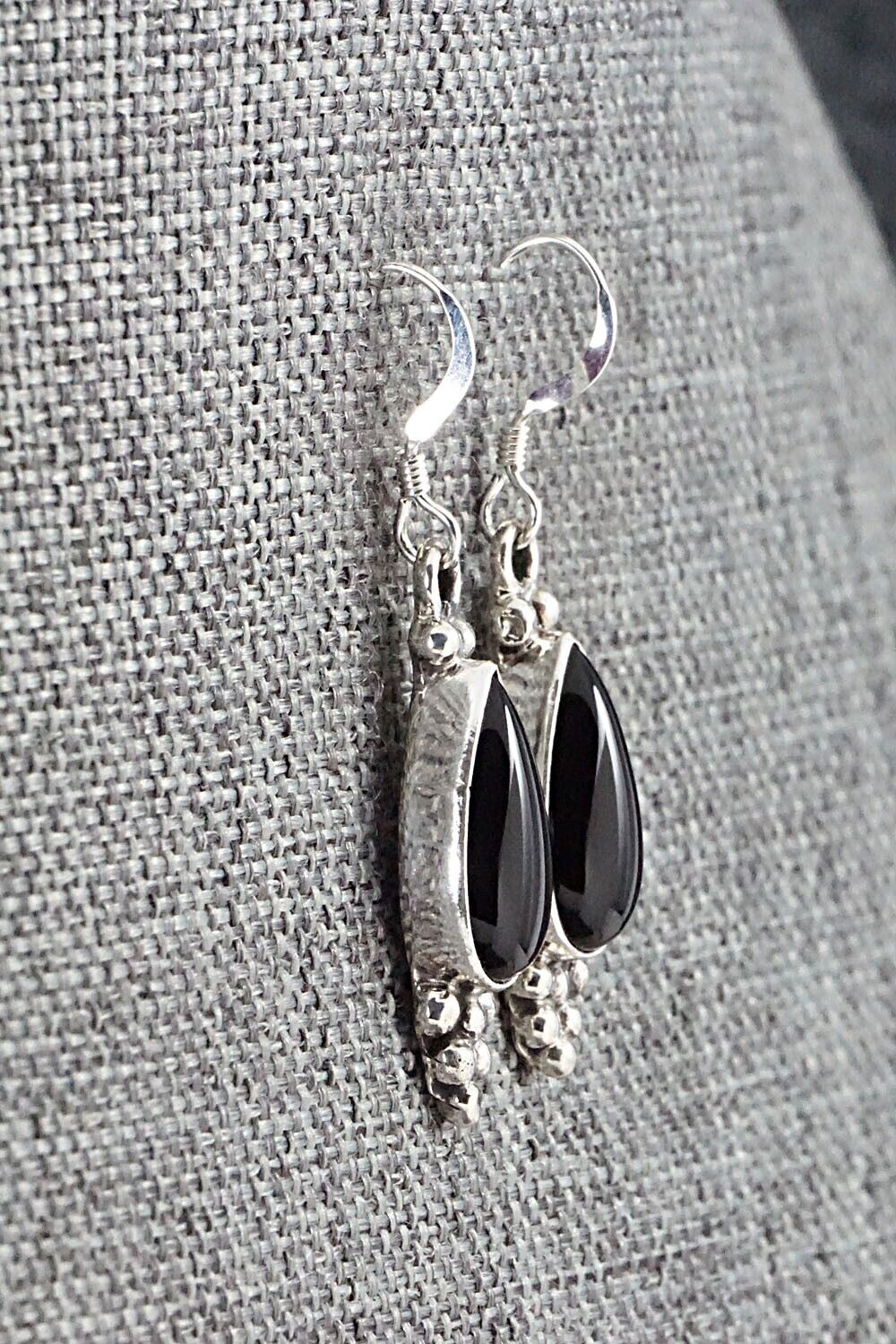 Onyx & Sterling Silver Earrings - Judy Largo
