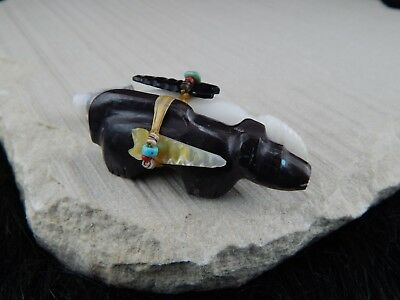 Wolf & Bear Zuni Fetish Carving - Peter Gasper - High Lonesome Trading