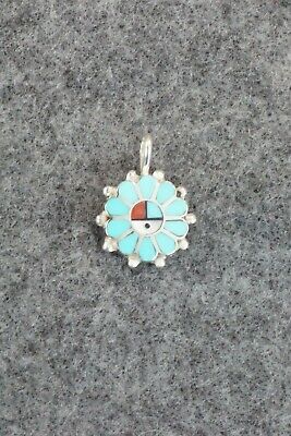 Turquoise & Sterling Silver Pendant - Maxine Soseeah